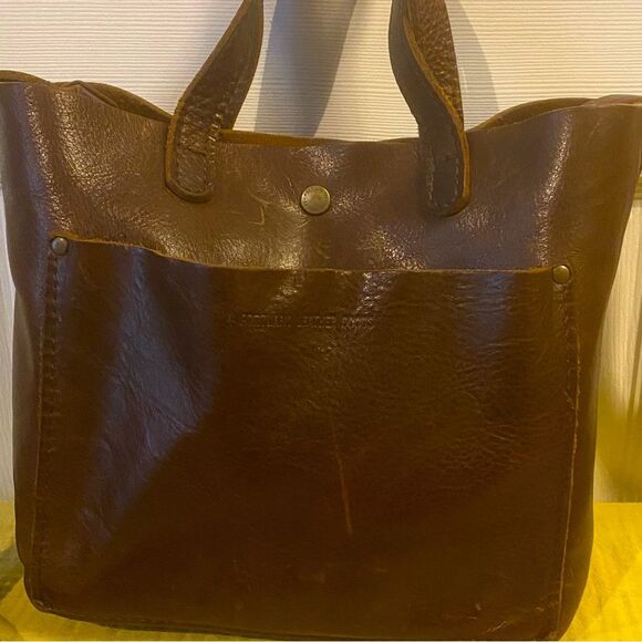 Portland Leather Goods Brown Crossbody Tote Handbag - Picture 3 of 8